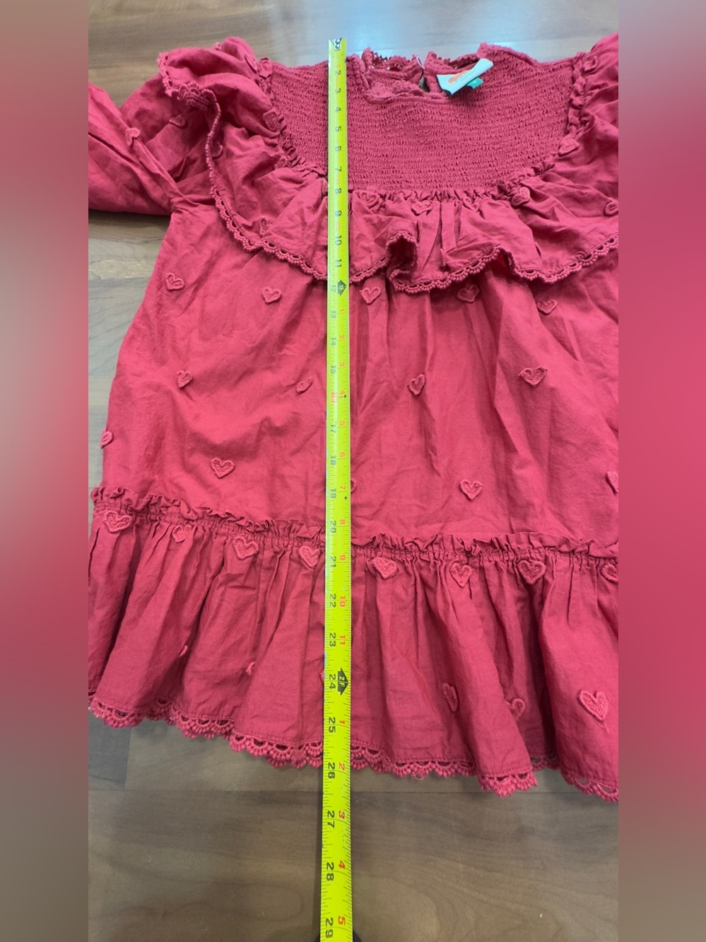 FARM Rio Red Ruffled Smocked Women's Top - Picture 5 of 11